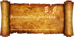 Borostyán Julietta névjegykártya